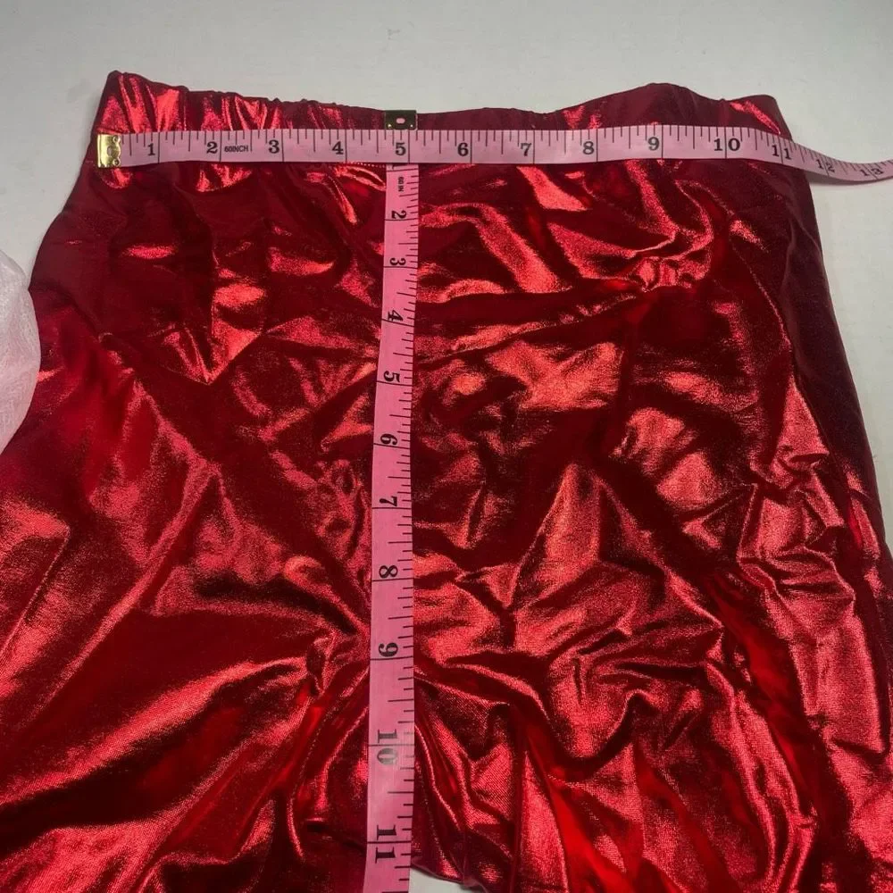 Jeffrey Campbell BNIB XS-S PANTALONES 6M platform Metallic Red Very small waist - Picture 13 of 16